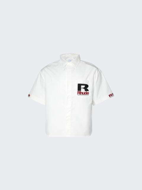Rhude Petrol Oversized Mechanic Shirt White And Black