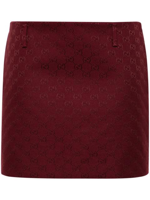 Red GG-Canvas Low-rise Mini Skirt