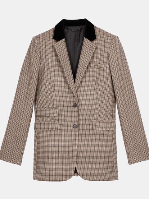 The Kooples BEIGE HOUNDSTOOTH SUIT JACKET