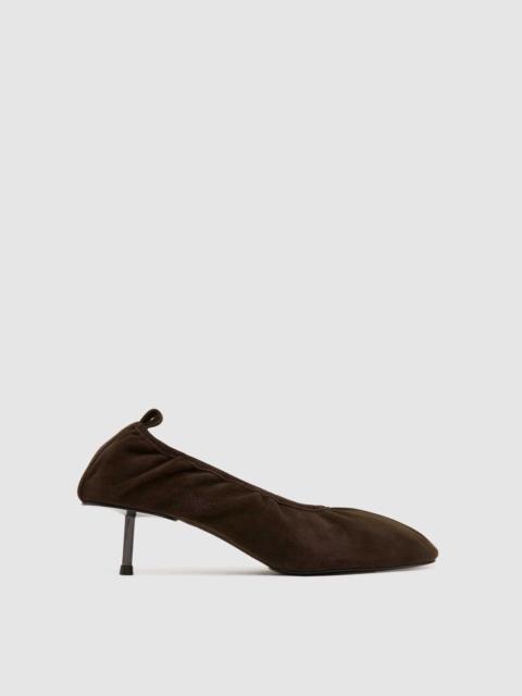 ST. AGNI Suede Classic Ballet Heel - Coffee