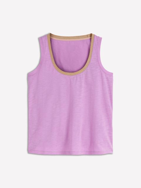 BODEN Metallic Trim Scoop Neck Vest-Heath Lilac