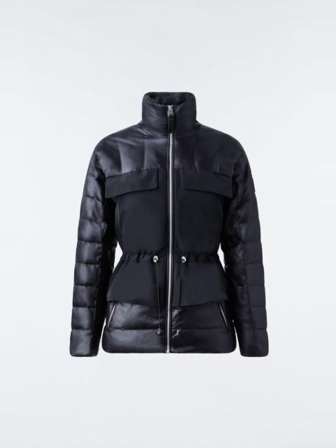 MACKAGE HEIDEE Mixed-media field jacket with peplum for ladies