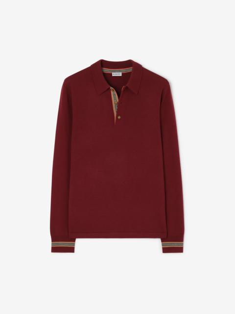 Burberry Long-sleeve Wool Polo Shirt