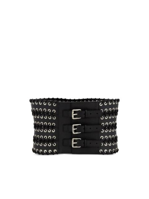 LUDOVIC DE SAINT SERNIN Show eyelet buckle leather belt