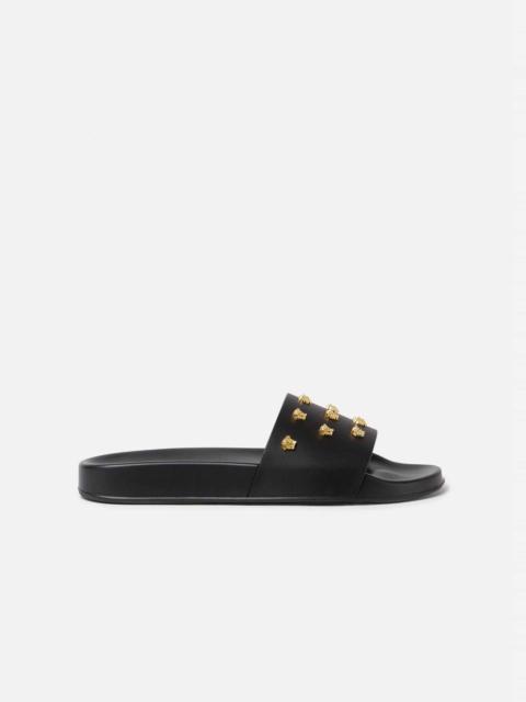 VERSACE Medusa Stud Leather Slides