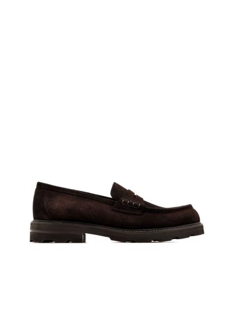 Brioni penny-strap suede loafers