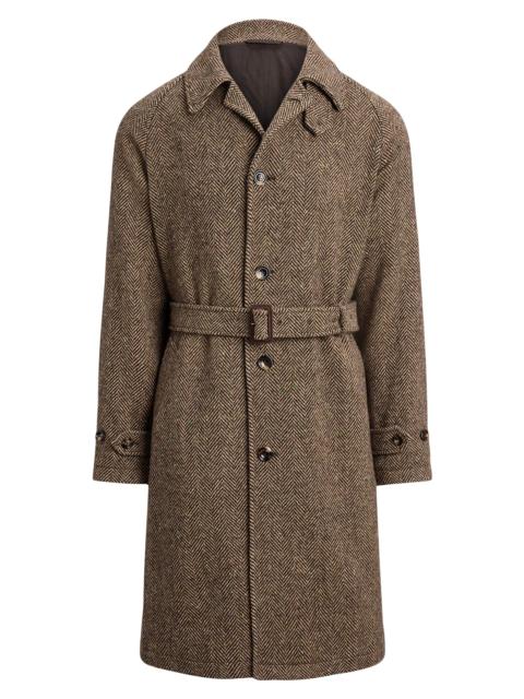 Polo Ralph Lauren Men's Donegal Tweed Balmacaan Coat - Brown Tan Multi