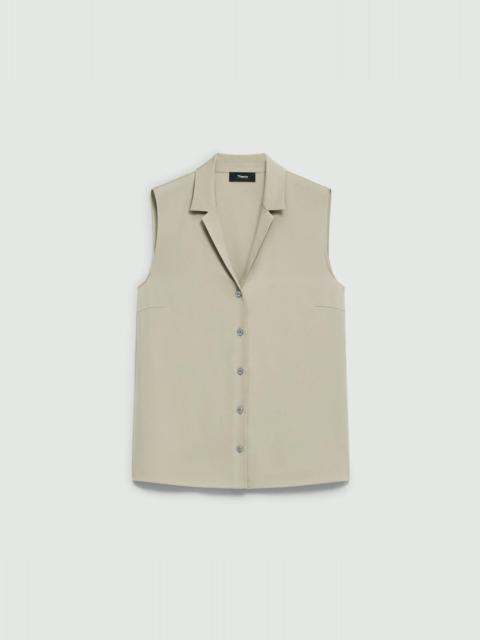 Camp Collar Blouse in Silk Georgette