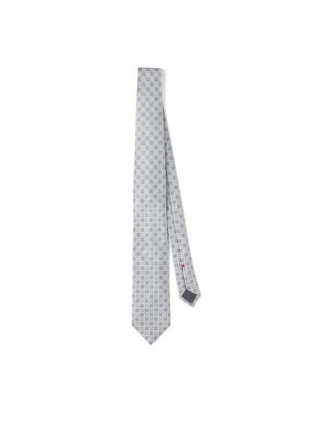 Brunello Cucinelli geometric-patterned silk tie
