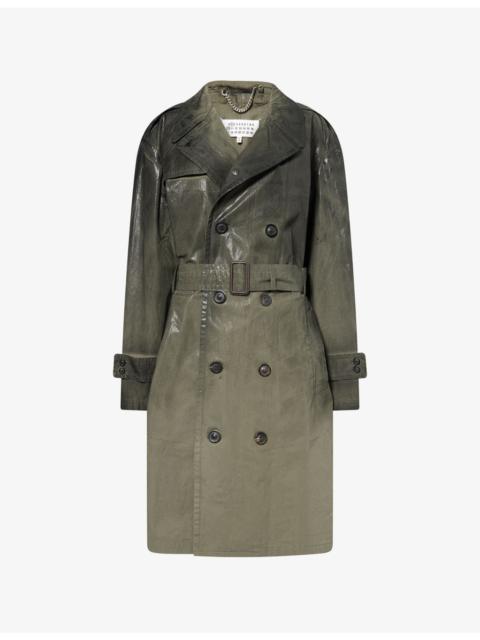 Maison Margiela Belted Double-Breasted Cotton Trench Coat