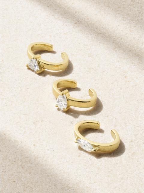 ANITA KO Set Of Three 18-karat Gold Diamond Ear Cuffs