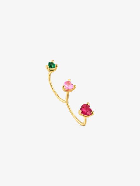 TOUS 18K gold vermeil double open Ring and lab-grown gemstones Garden of Love LGG