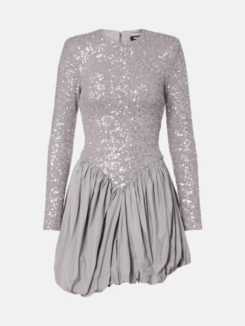 ROTATE Sequined asymmetric minidress