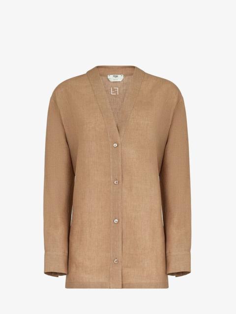 FENDI Beige linen shirt