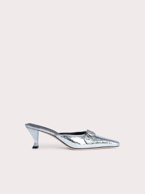 BY FAR Evelyn Silver Flagstone Leather