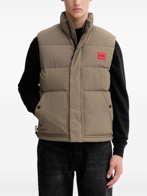 HUGO padded logo-patch gilet