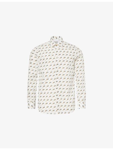Paul Smith Flower Tailored-Fit Cotton-Poplin Shirt