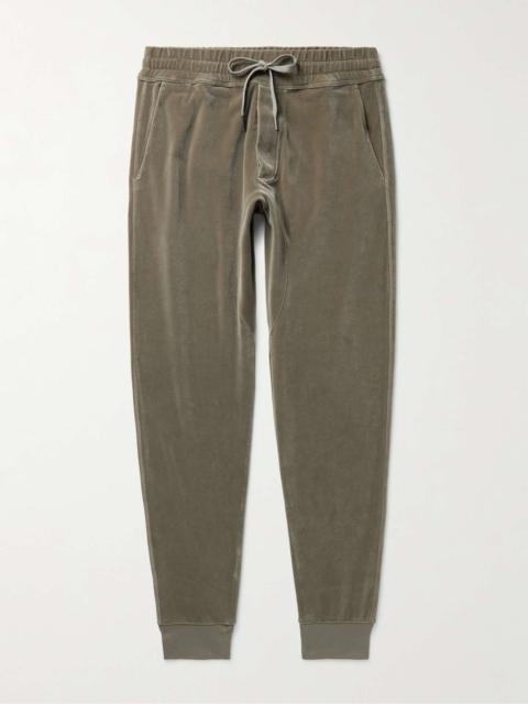 Tapered Cotton-Blend Velour Sweatpants