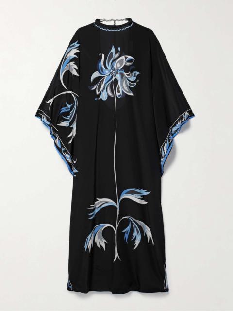 PUCCI Open-back chain-embellished printed silk crepe de chine kaftan