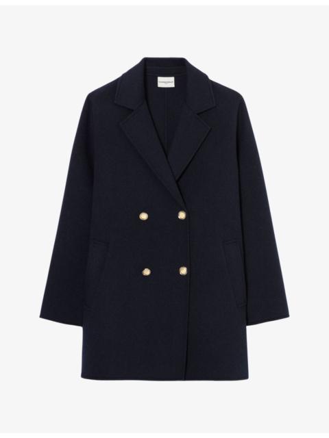 Claudie Pierlot Tailored Lapel-Collar Wool Coat