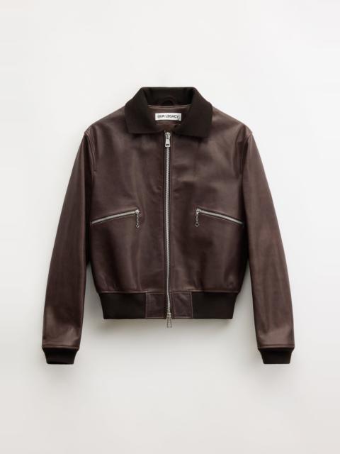 Our Legacy Mini Bomber Matted Brown Waxed Bovine