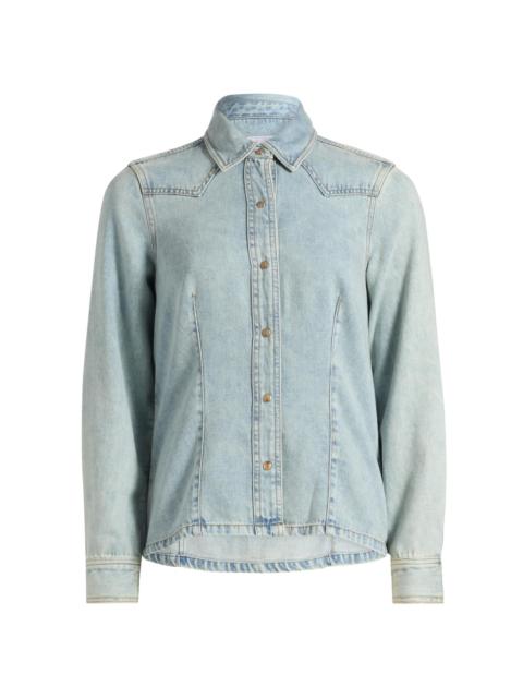 Rails Women's Taiana Snap-Front Cotton-Blend Shirt - Bleached Indigo