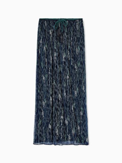 GIORGIO ARMANI EMBROIDERED TULLE LONG SKIRT