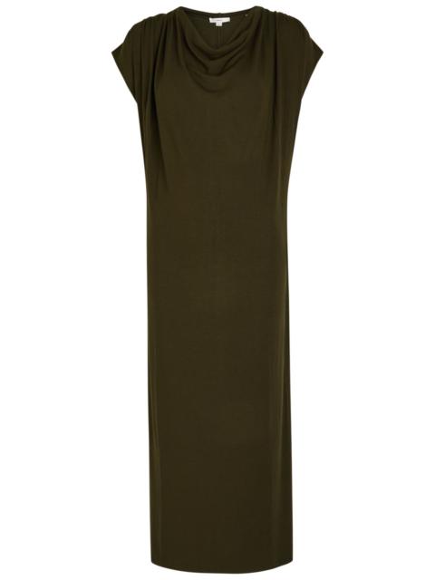 Vince Vince Draped Jersey Midi Dress