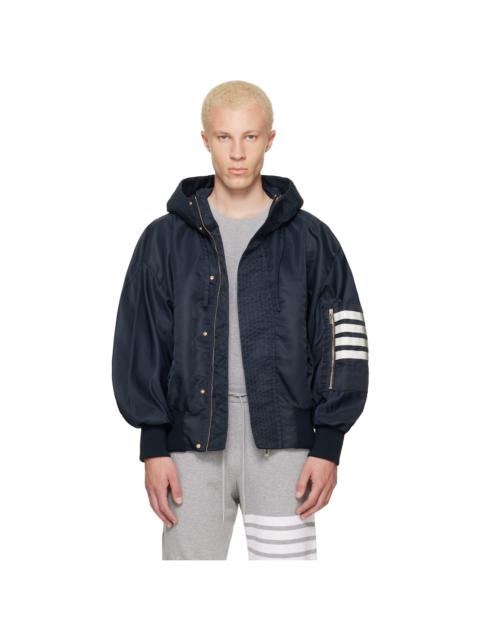 Thom Browne Navy Tech Twill Blouson Jacket