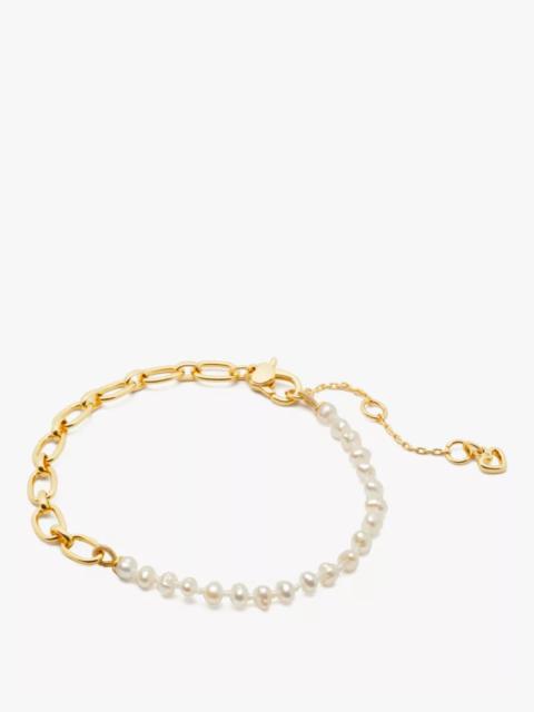 kate spade One In A Million Chain & Pearl Line Bracelet