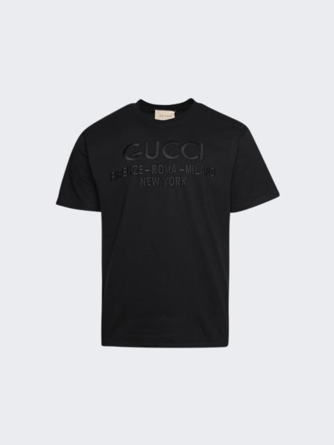 GUCCI logo-embroidered cotton T-shirt
