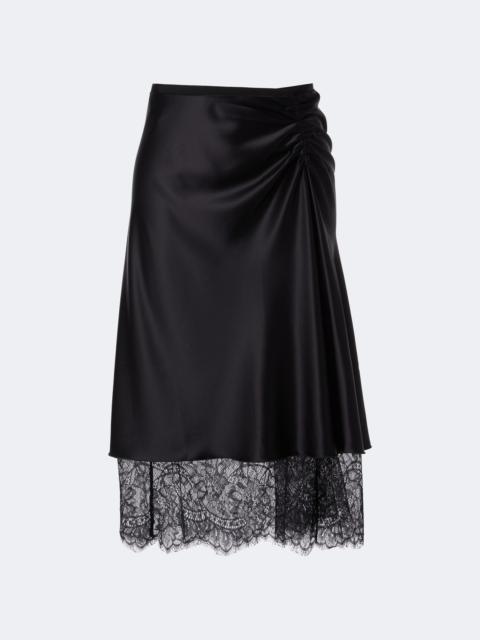 SIR. Ingrid lace-trimmed satin midi skirt