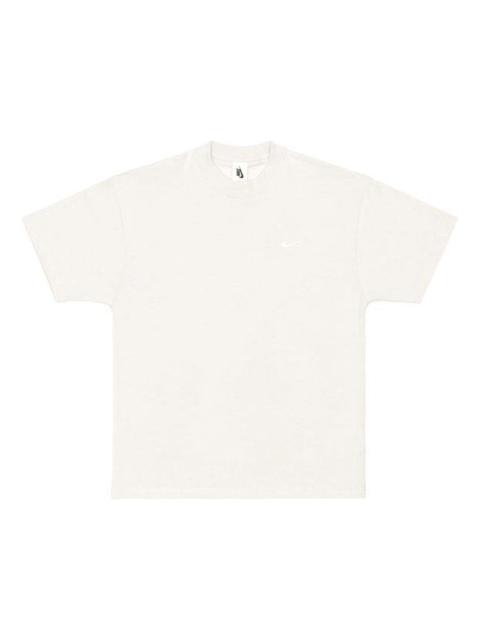Men's Nike Lab Solo Swoosh Basic Sports Short Sleeve Light Bone White T-Shirt DA0321-072