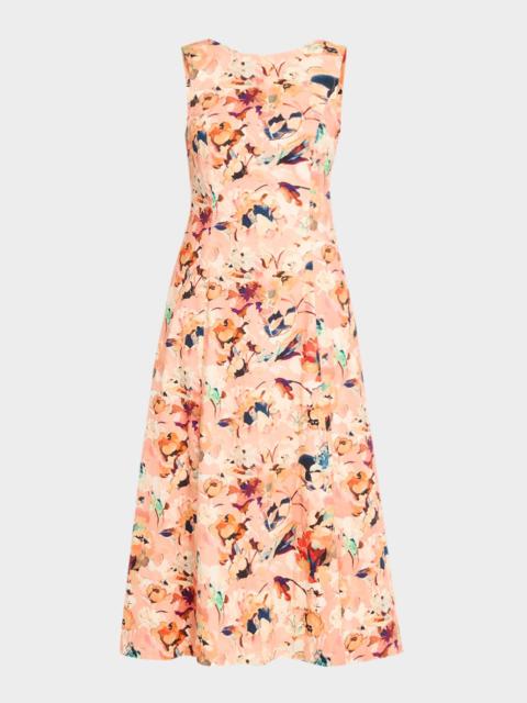 ULLA JOHNSON Georgie Floral Cotton Midi Dress