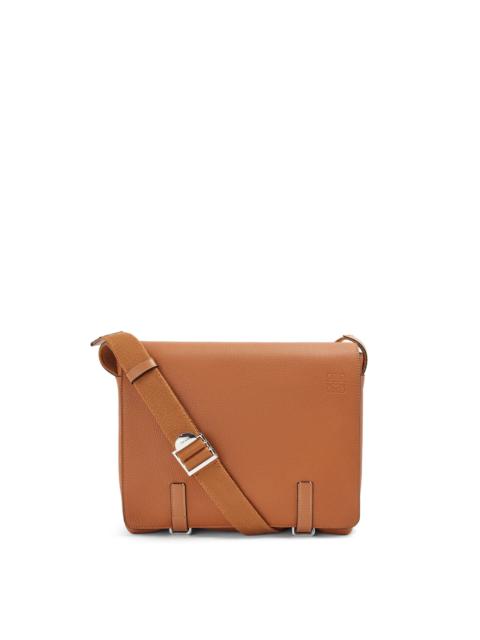 Military Messenger bag in soft grained calfskin