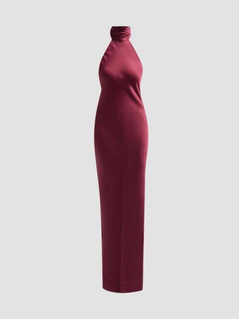 RAMY BROOK Women's Tatiana High-Neck Satin Gown - Cranberry