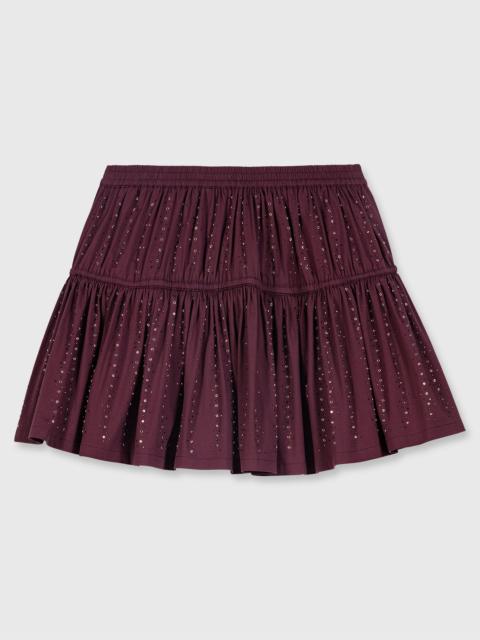 maje Short rhinestone cotton skirt
