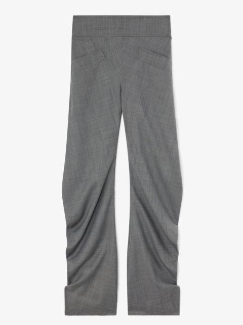 GANNI PANTS IN GREY WOOL MELANGE