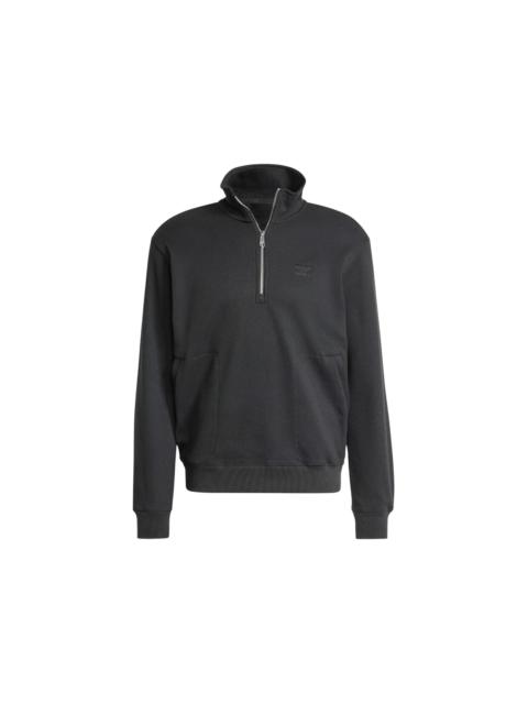 adidas adidas Trefoil Essentials Waffle 1/Zip Sweatshirt Black