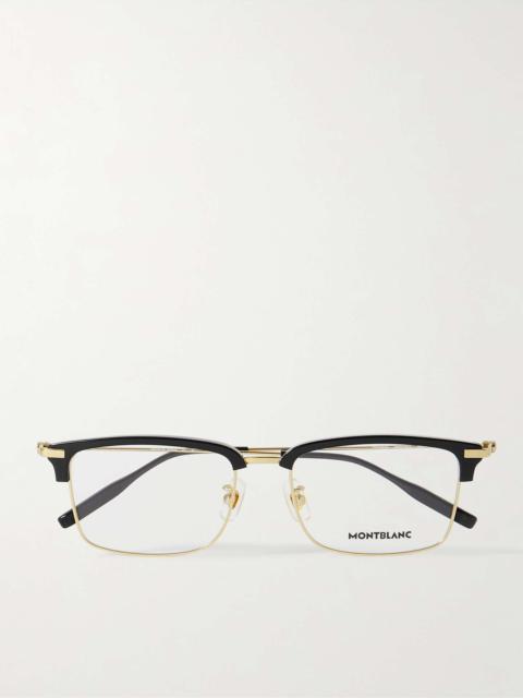 Montblanc Snowcap Square-Frame Acetate and Gold-Tone Optical Glasses