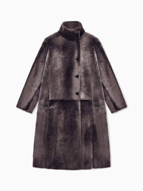 GIORGIO ARMANI COAT REVERSIBLE REGULAR FIT IN SHEARLING WITH HORN BUTTONS