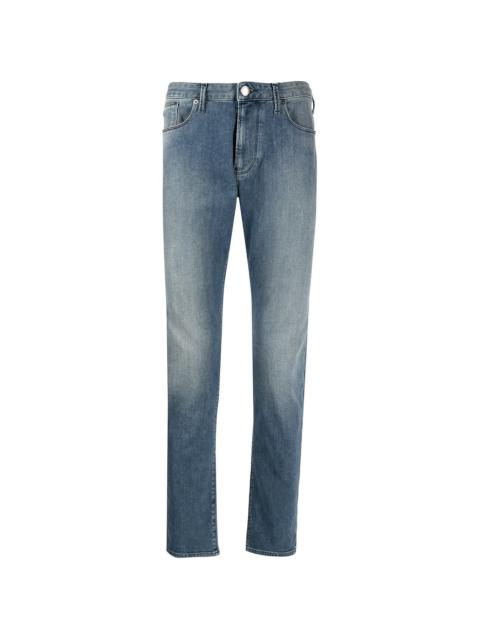 slim-cut denim jeans