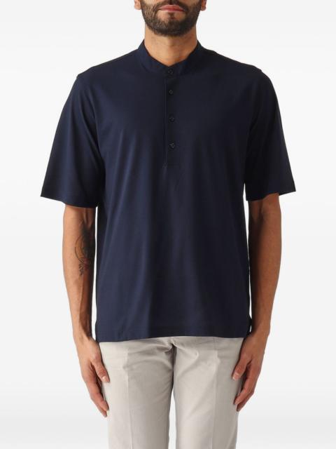 Herno band-collar button-up t-shirt