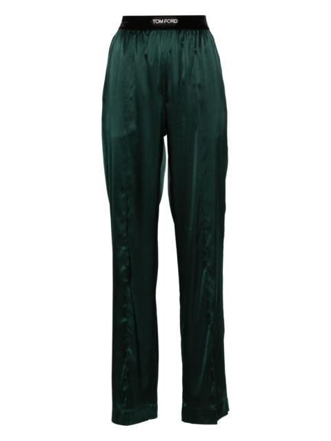 TOM FORD Green Logo Waistband Pajama Trousers