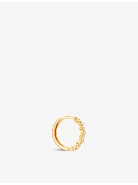 ASTRID & MIYU Cluster Crystal 18ct gold-plated recycled sterling silver and cubic zirconia hoop earrings