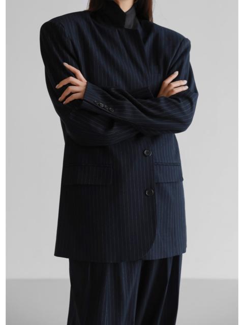 The Frankie Shop Tansy Oversized Blazer - Navy Pinstripe