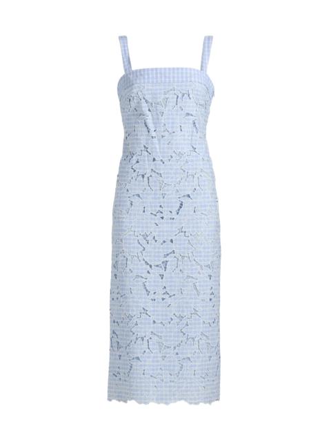 SIMKHAI Women's Aubrey Embroidered Floral Gingham Midi-Dress - Periwinkle Sky Multi
