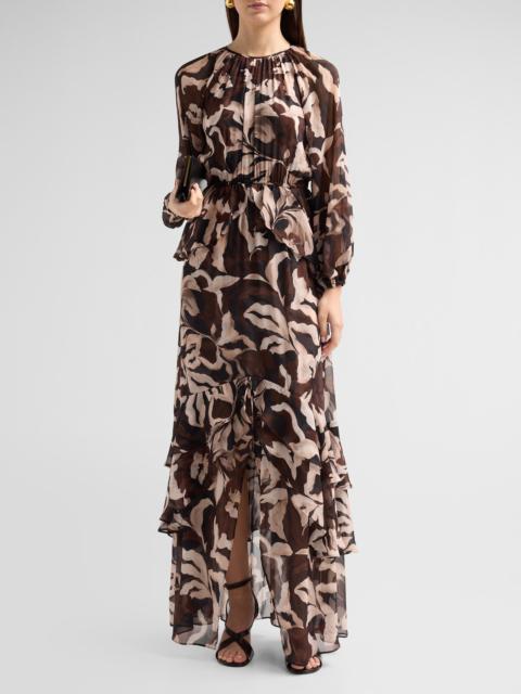 MISA Women's Sanaz Printed Maxi Dress - Chocolate Swirl