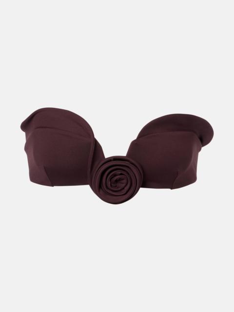 MAGDA BUTRYM Floral-appliqué bikini top