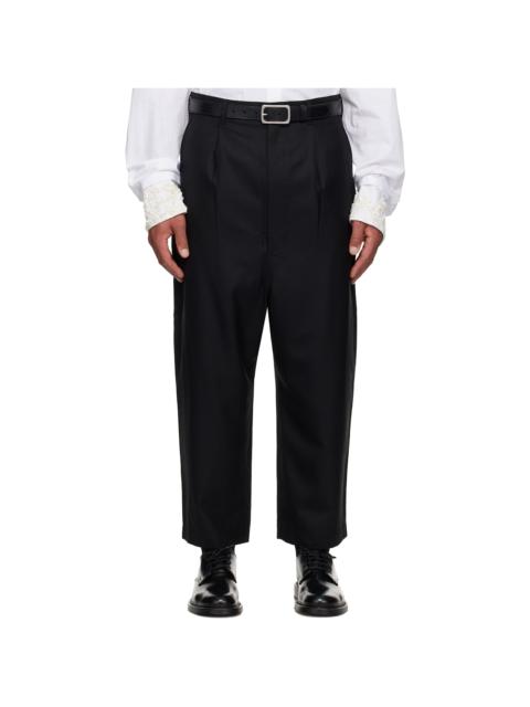 Comme des Garçons Homme Black Wool Gabardine Trousers